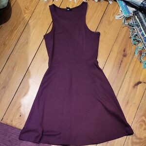 H&M Burgundy Flare Dress